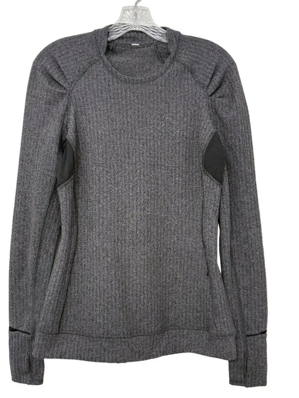 Lululemon Think Fast Long Sleeve Heathered Herringbone Women's top size 10 - Picture 3 of 9